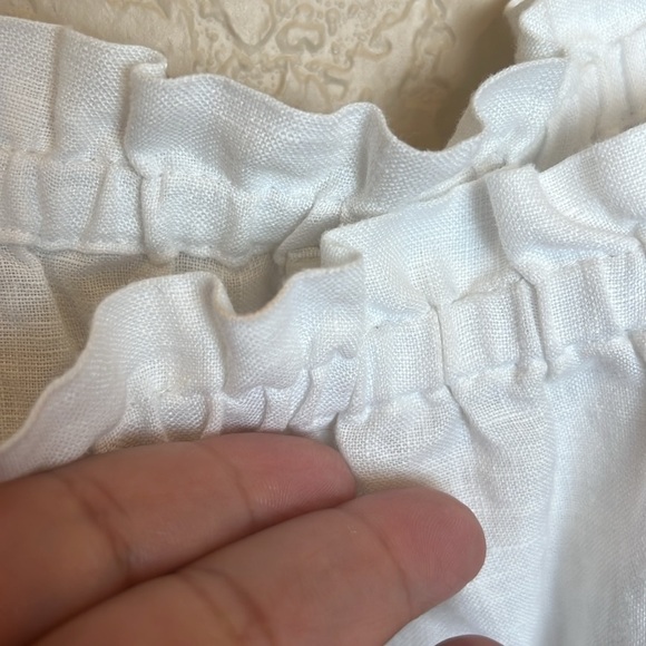 Aritzia Wilfred Vermeer Linen Camisole Ruffle Baby Doll Flowy Top Size Large - Picture 5 of 11